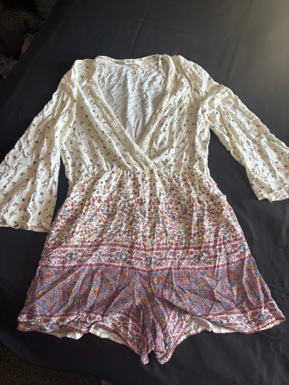 Zara Cream Floral-Print Romper